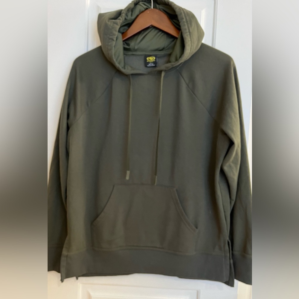 Olive Green Juniors Sweatshirt/Hoodie size Large.